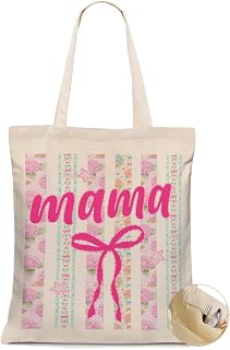 Decohim Mom Grandma Gifts Canvas Tote Bag, Shoulder Bag for Women Mama Nana Mimi Gigi Birthday Christmas
