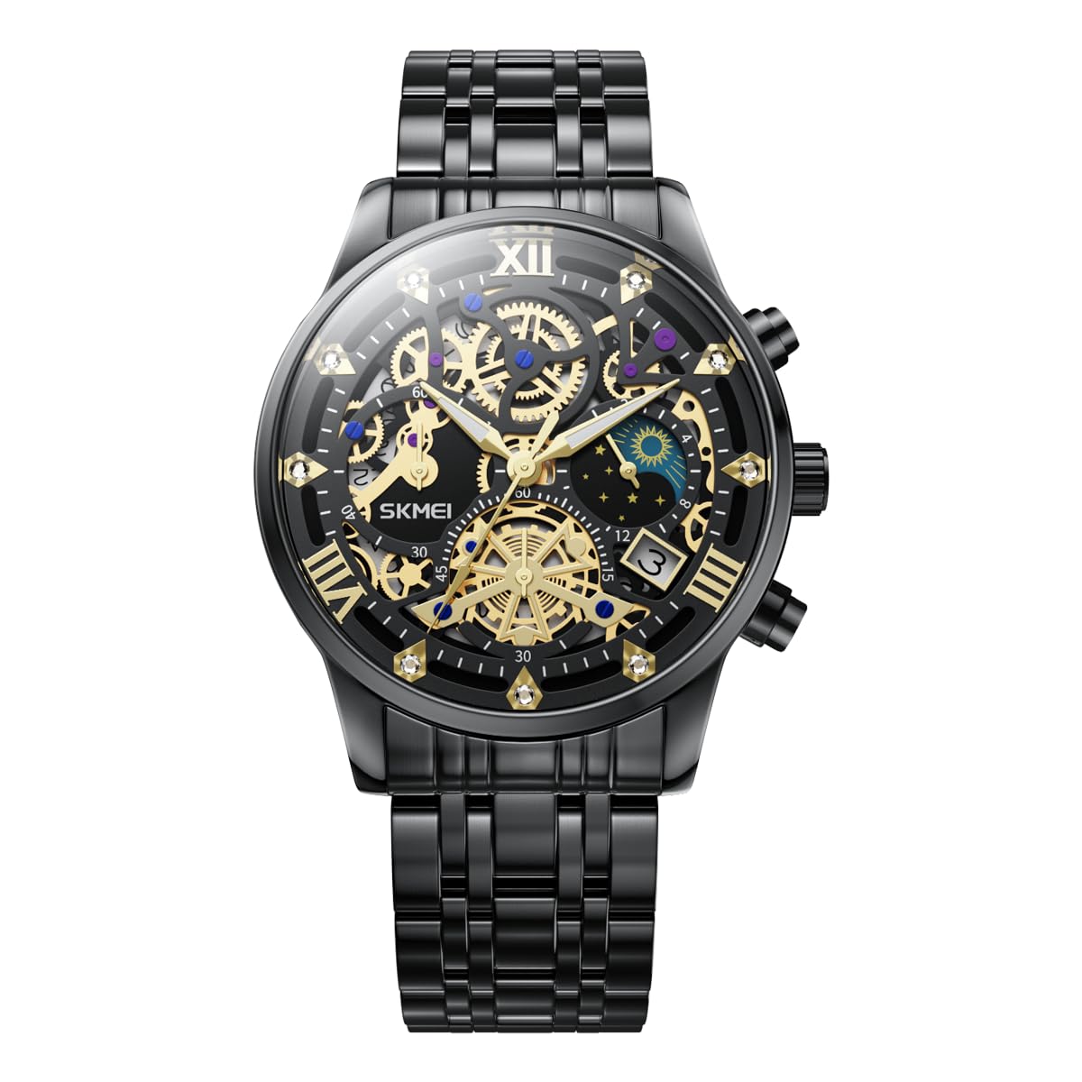 SKMEI Vrouwen Rechthoek Rose Gold Silver Stainless Steel Waterdichte Luxe Quartz Analoge Horloge, 2072rood, Klassiek