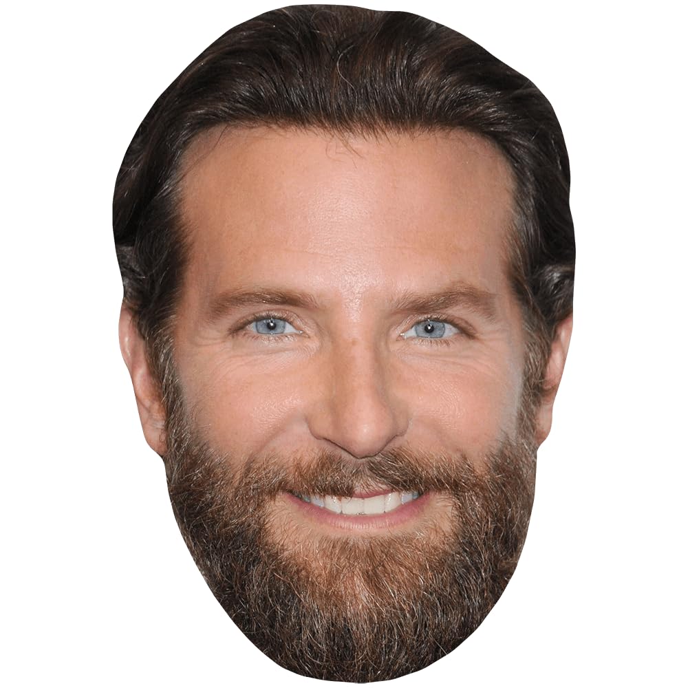 Celebrity Cutouts Lifelike Bradley Cooper (Smile) Celebrity Mask, Flat Card Face, Fancy Dress Mask