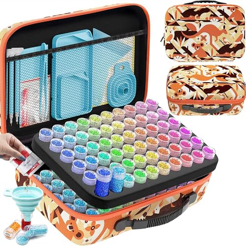 Image of ARTDOT 120 Slots Storage Container for Diamond Art Kits for Adults,Portable Bead Storage Boxes for Diamond Painting Accessories and Tools
