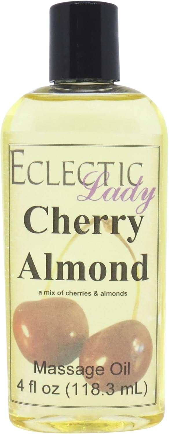 Cherry Almond Massage Oil, 4 oz, With Sweet Almond Oil and