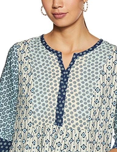 Image of BIBA Womens Notched Neck Printed Kurta and Pants Set