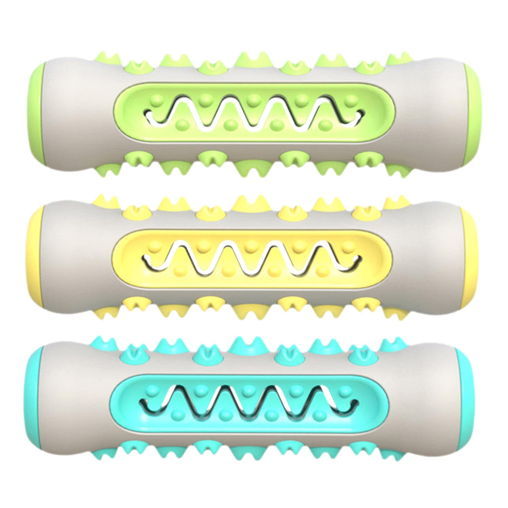 COLLBATH 3pièces Jouet à Mâcher pour Chien Lot de Brosse à Dents TPR De Jeu pour Chiot Outil De Soins pour Animaux De Compagnie Design Dentelé