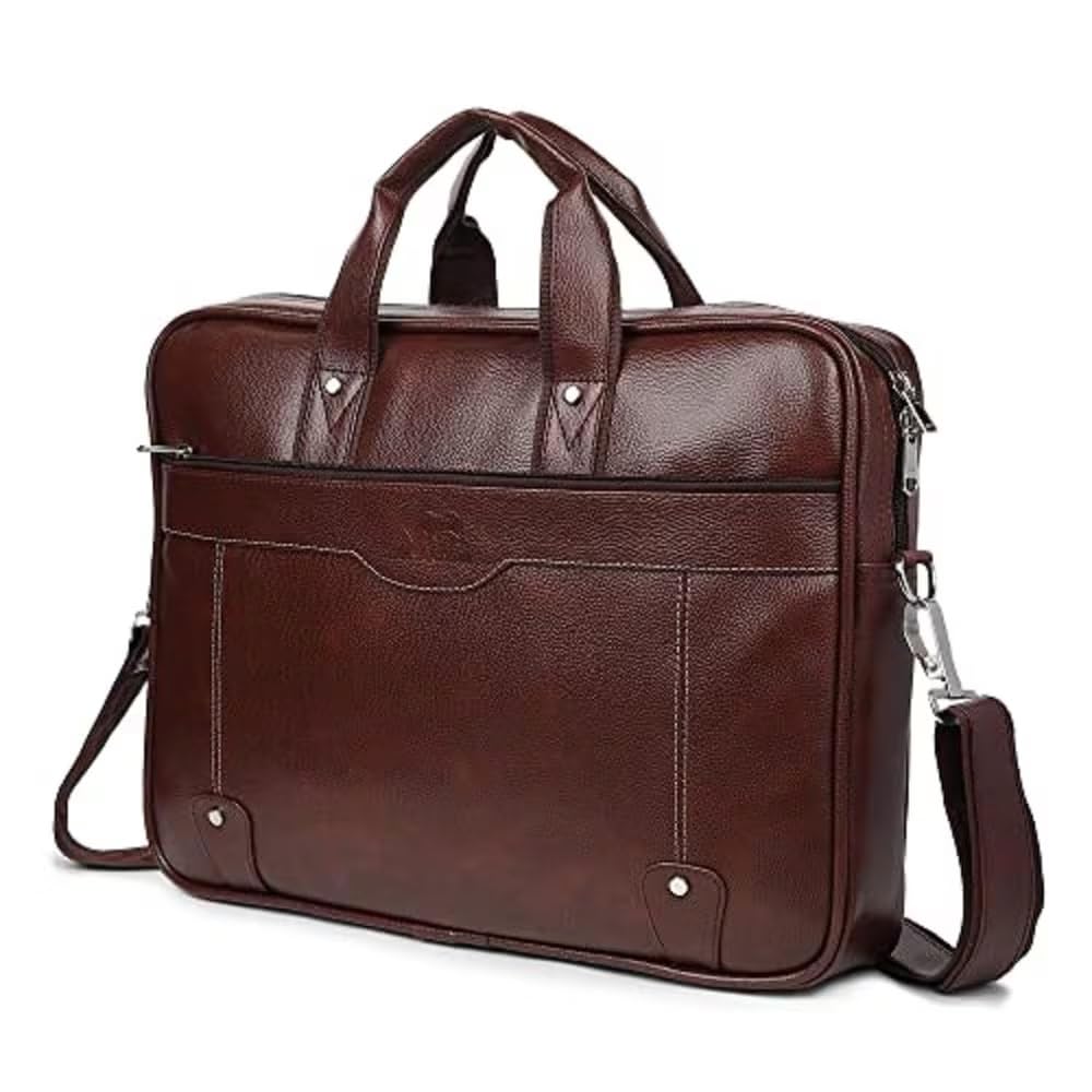 DERBEN CLOVE Premium Leatherette Office Laptop Briefcase Bag for men and women - Brown (B0CFVWZXHZ) Amazon Price History, Amazon Price Tracker