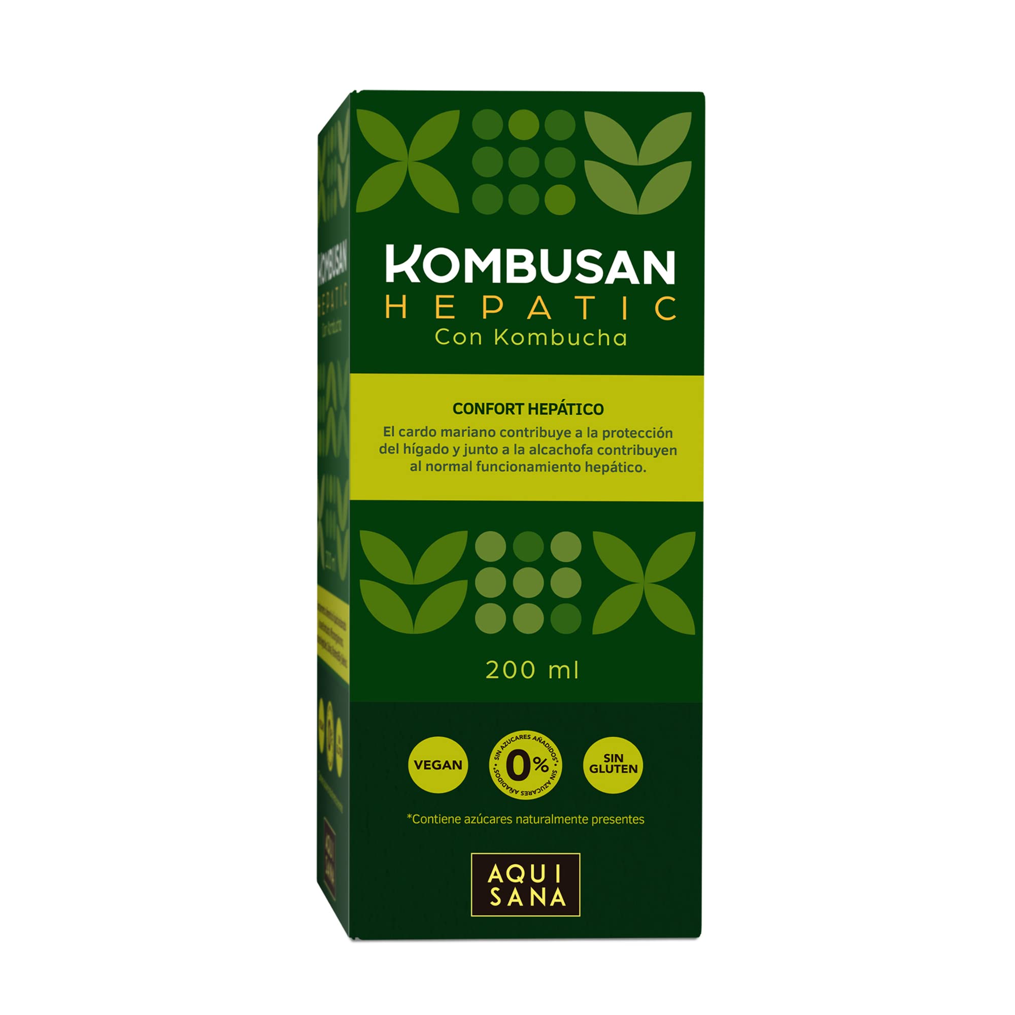 Kombusan Hepatic - Complemento Alimenticio a Base de Kombucha -Formato 200 ml- Favorece la Protección del Hígado - Ideal para Mejorar la Digestión - Alto Contenido en Vitaminas - Aquisana