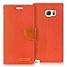 Goospery Canvas Wallet for Samsung Galaxy Note 5 Case (2015) Denim Stand Flip Cover - Orange
