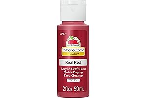 Apple Barrel Real Red Acrylic Paint: Washable, Glossy, 2-Ounce