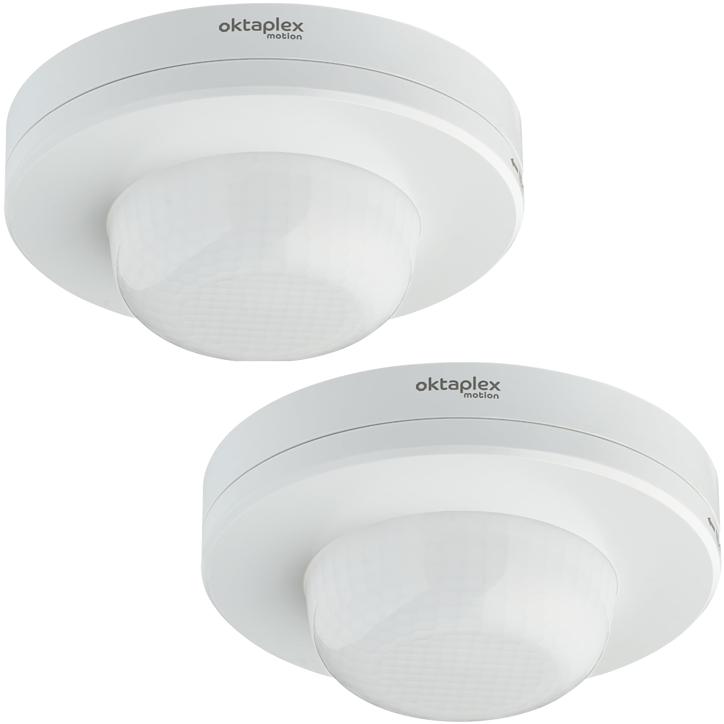 Oktaplex set da 2 Pia sensori di movimento 360° PIR bianchi | Sensori di presenza per luci IP65 230 V, montaggio esterno bianco