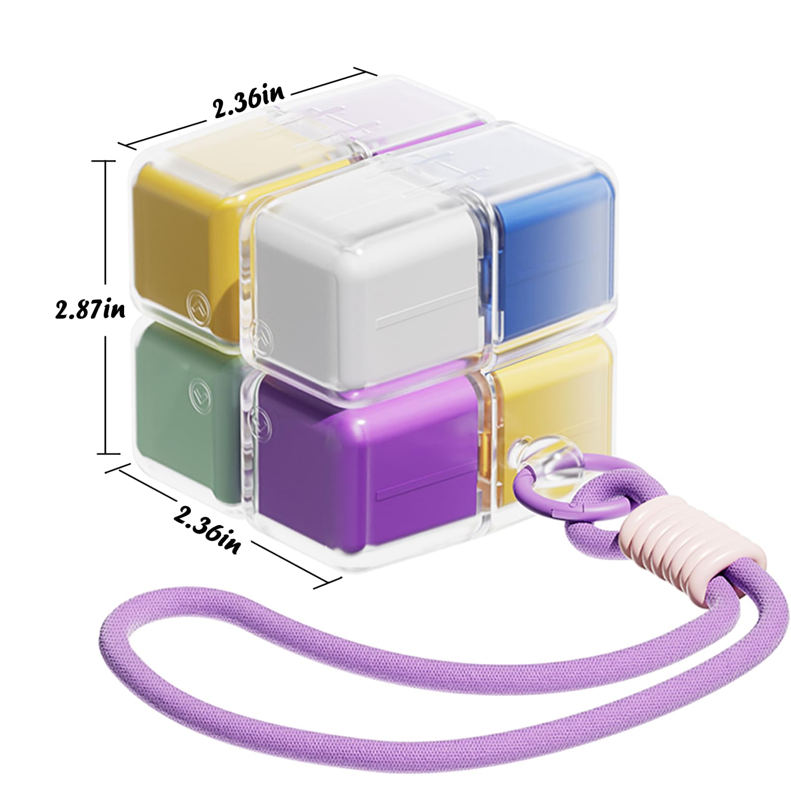 Pilulier de voyage - Cube magnétique - Compact avec 8 compartiments - 7 jours pour vitamines et compléments alimentaires (multicolore)