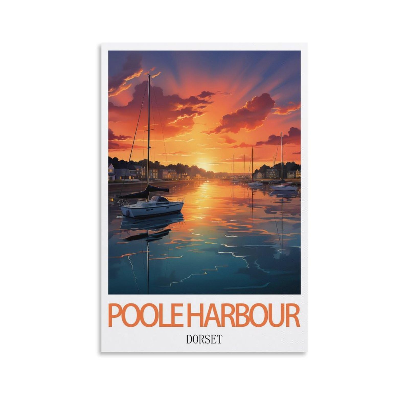 Metal Tin Sign Plaque Poster,Poole Harbour Dorsets,Vintage Plaques Poster Plaque Decor Retro Posters Gallery Wall Art Print 20x30cm