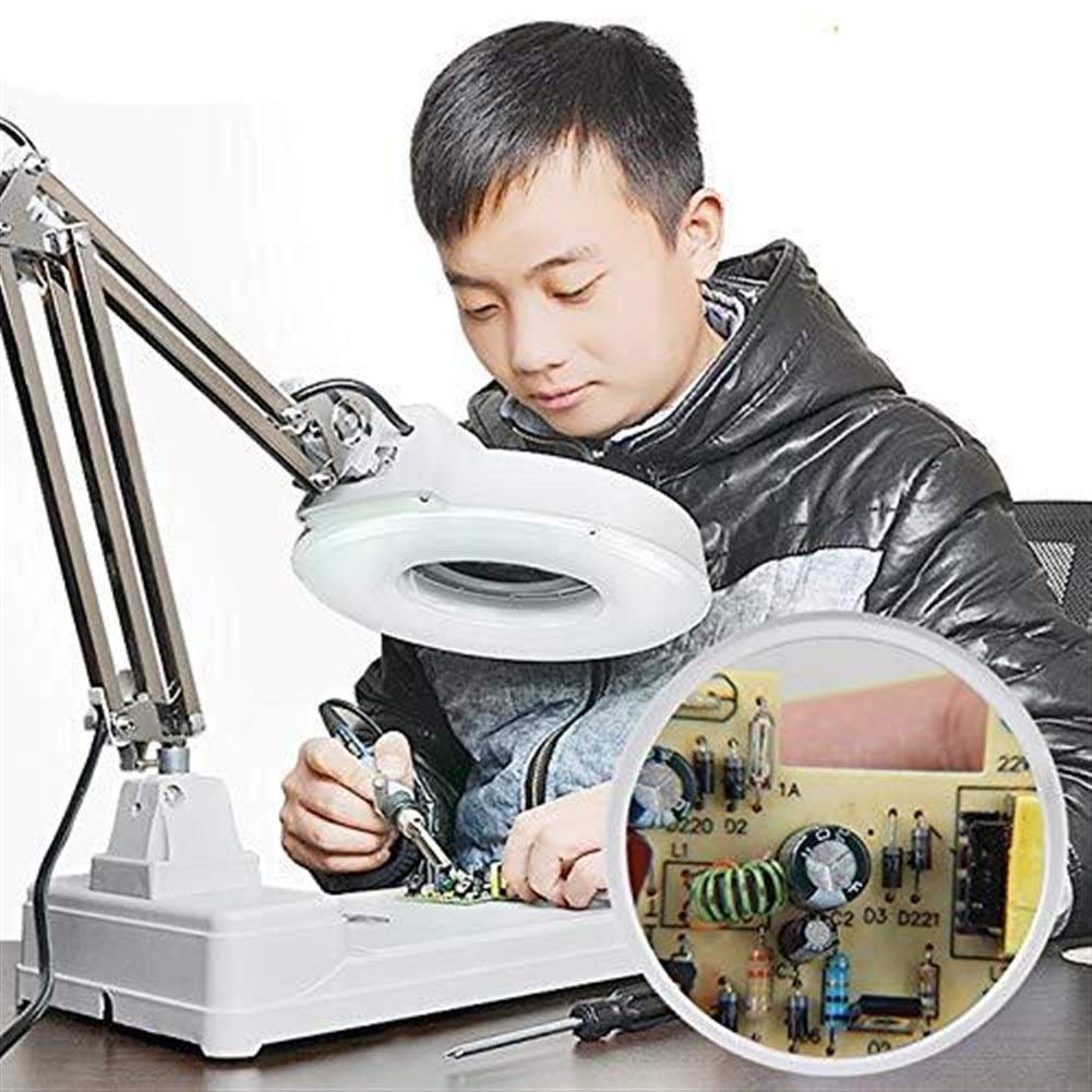 Lupas para Pasatiempos, Lupa De Lectura 20X - Lupa De Escritorio HD De Alta Magnificación con Luz Led, para Lectura De Ancianos, Reparación, M, 15X