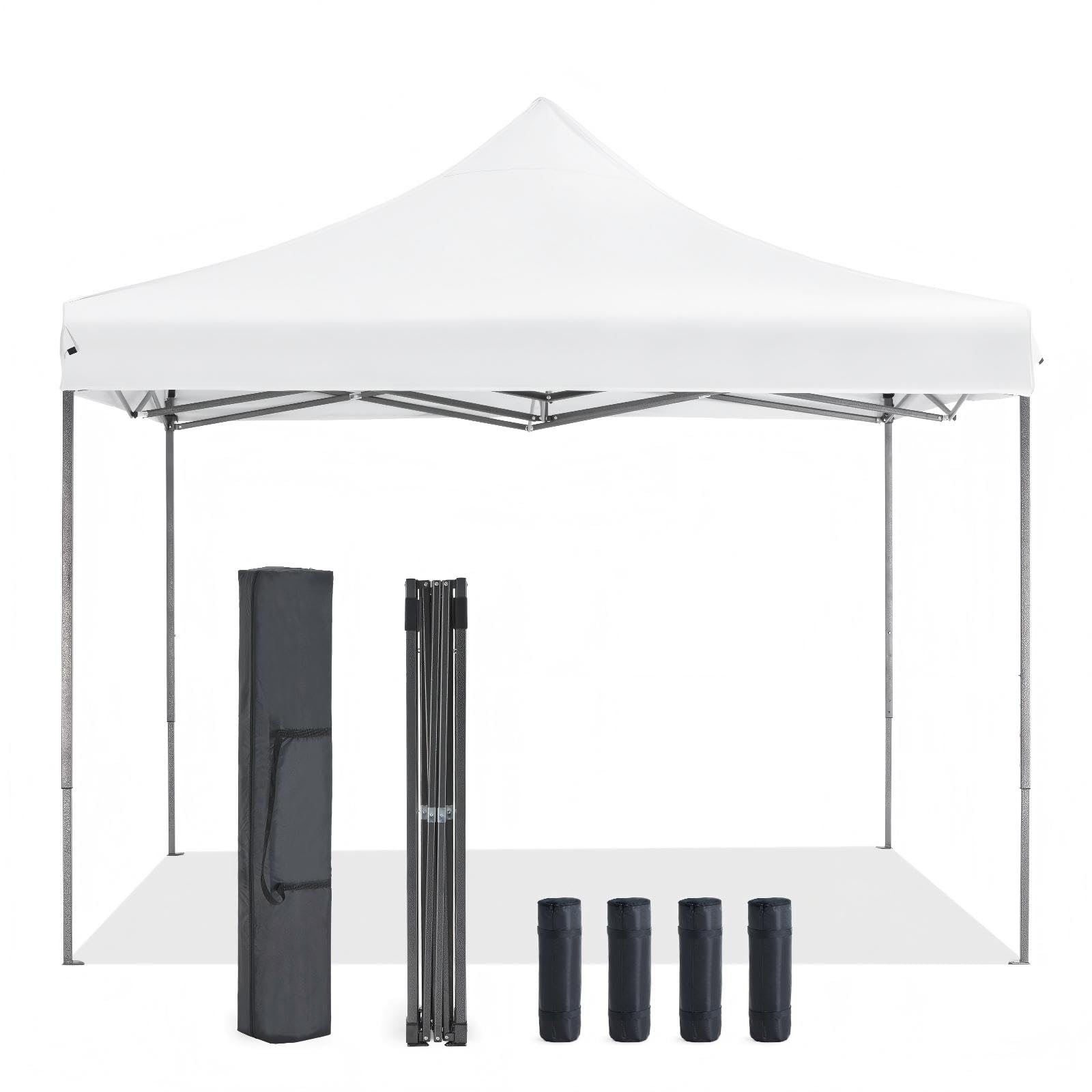 10x10 FT Pop Up Canopy, Easy Up Canopy Tent for Outdoor Patio, Backyard Parties Camping & Beach, Heavy Duty Instant Canopies with 1-Button Setup, 3 Adjustable Heights, UPF 50+ & Wheeled Bag — view 18