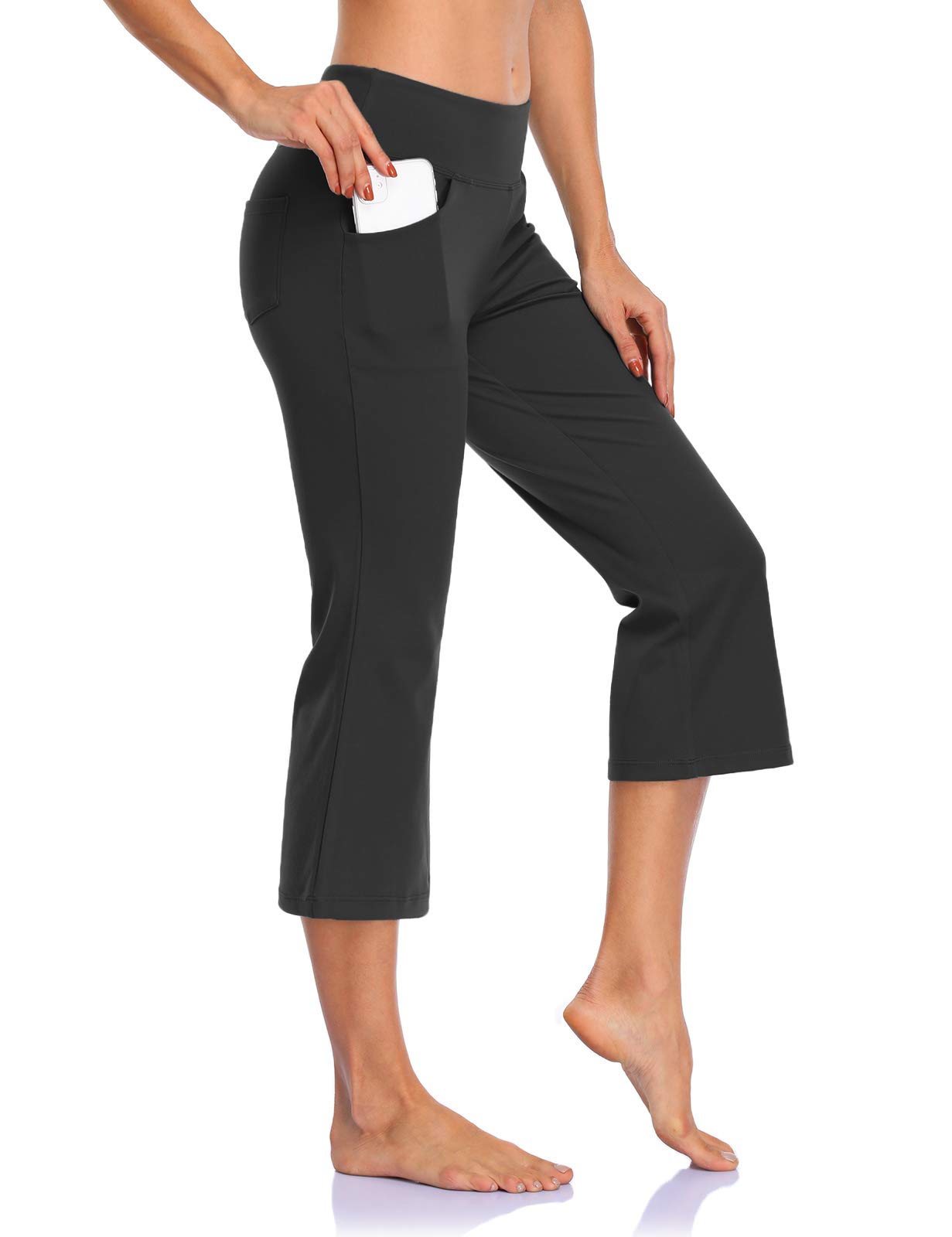 MOVE BEYOND Donna Pantaloni e Pinocchietti Bootleg da Yoga con 4 Tasche a Vita Alta Controllo di Pancia