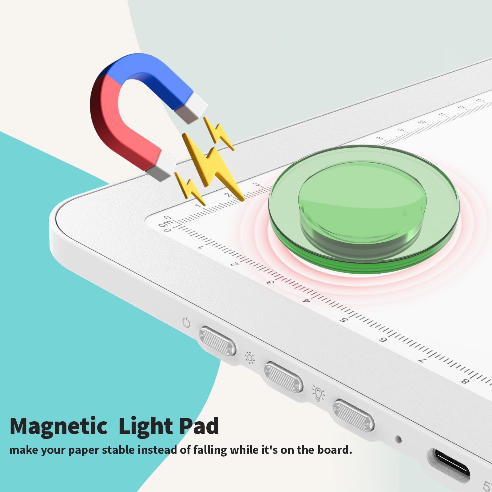 Elice Wiederaufladbares A4-Lichtpad für Diamantmalerei, magnetische LED-Lichttafel mit physischer Taste, superhelles Diamantkunst-Lichtpad, ultradünne Leuchtbox zum Nachzeichnen, Jäten von Vinyl,