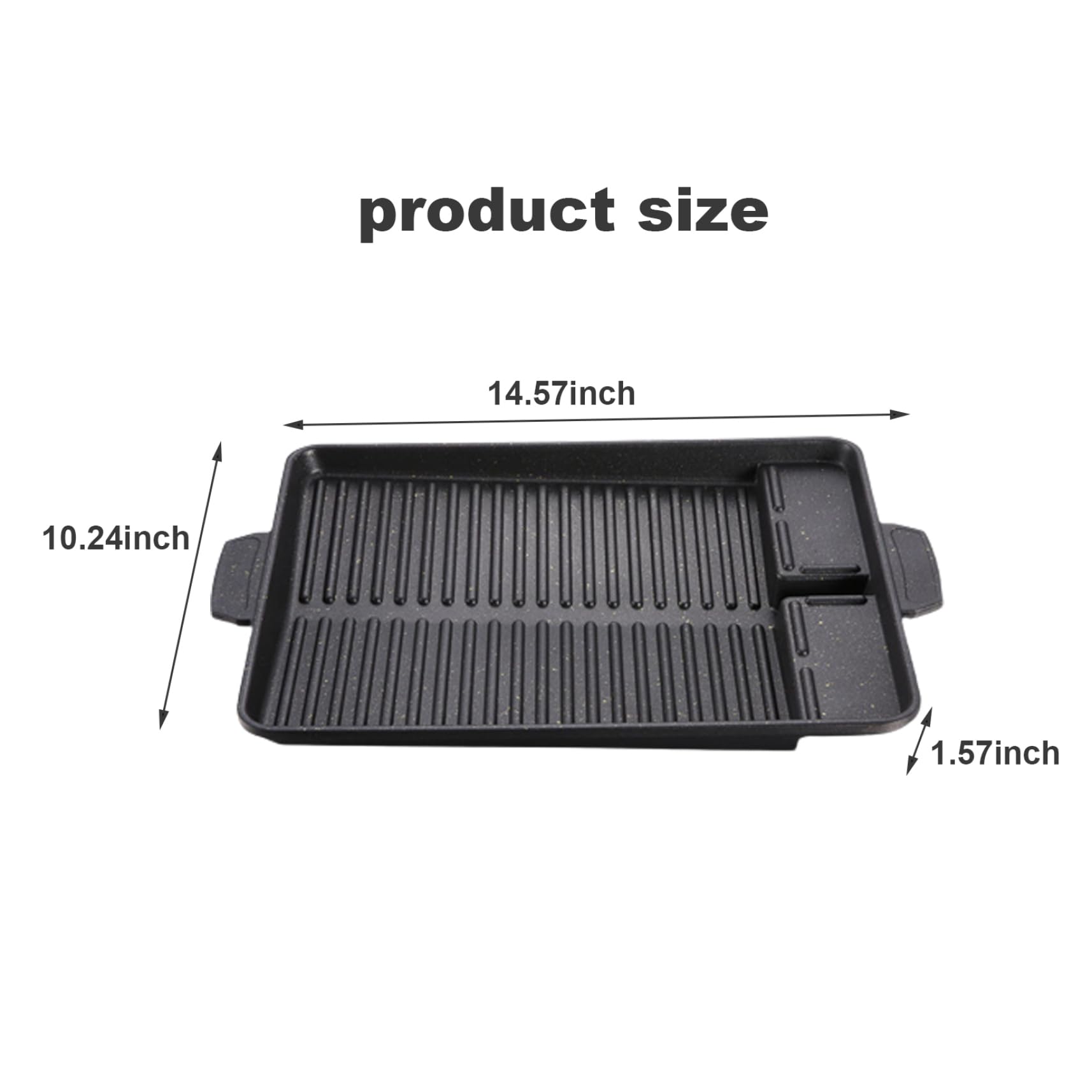 Plaque de grill 14.57x10.24 pouces BBQ Rack Grill Grill Aluminium Grill Aluminium Plaque d'allonge avec poignée pour la cuisinière à gaz de camping, plaque de cuisson électrique, plaquette en fonte,