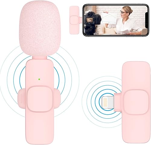 Miniatura 8 de Micrófono inalámbrico Lavalier para iPhone iPad, mini micrófono inalámbrico de solapa para grabación de video, TikTok Facebook Live Steam,