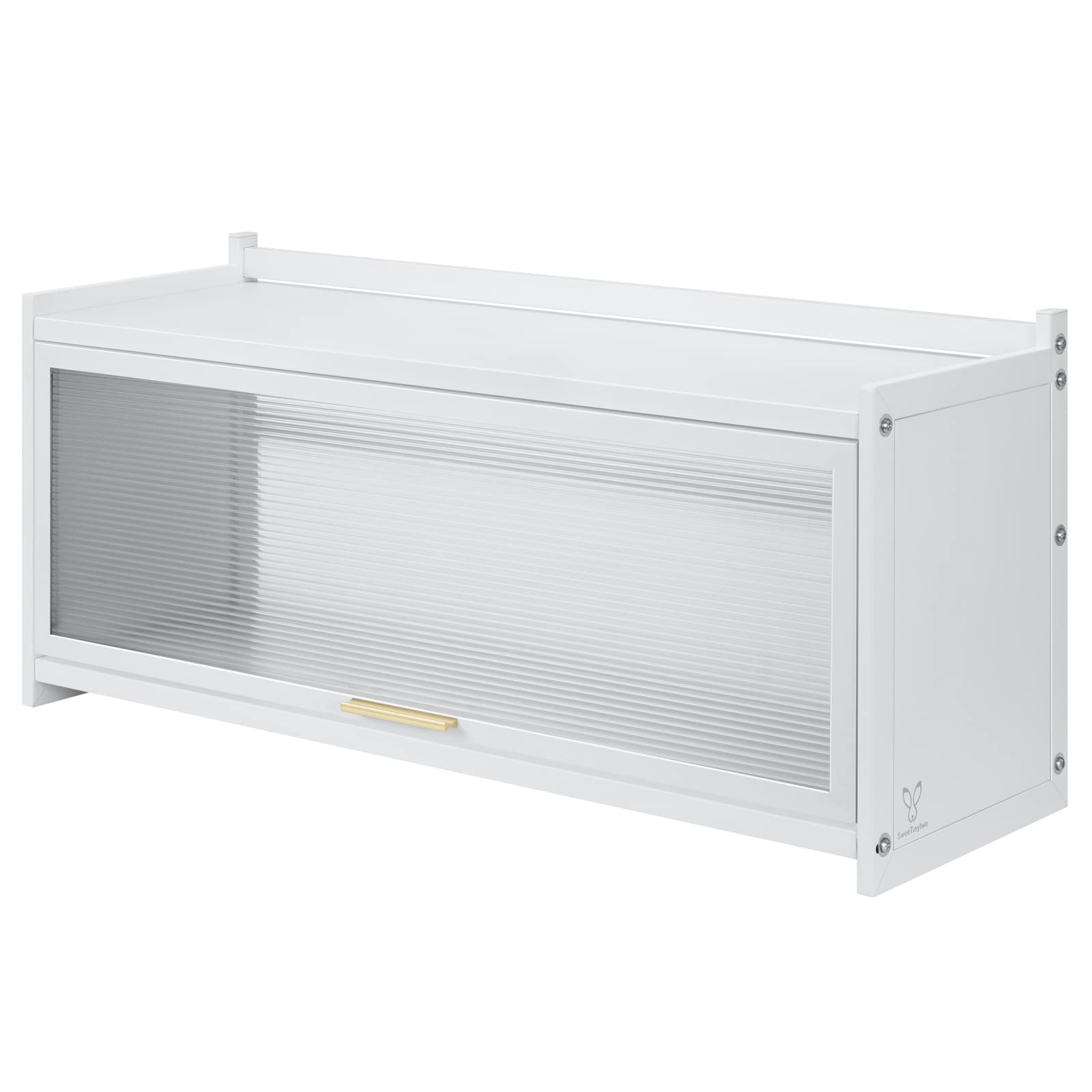 SweeTinytwo Wall Cabinet, Medicine Cabinet, Kitchen Wall Cabinet, Bathroom Wall Cabinet, Wall Floating Nightstand, Metal Cabinet with Large Capacity, Matches Variety of Decors (83 * 27 * 35cm,White)