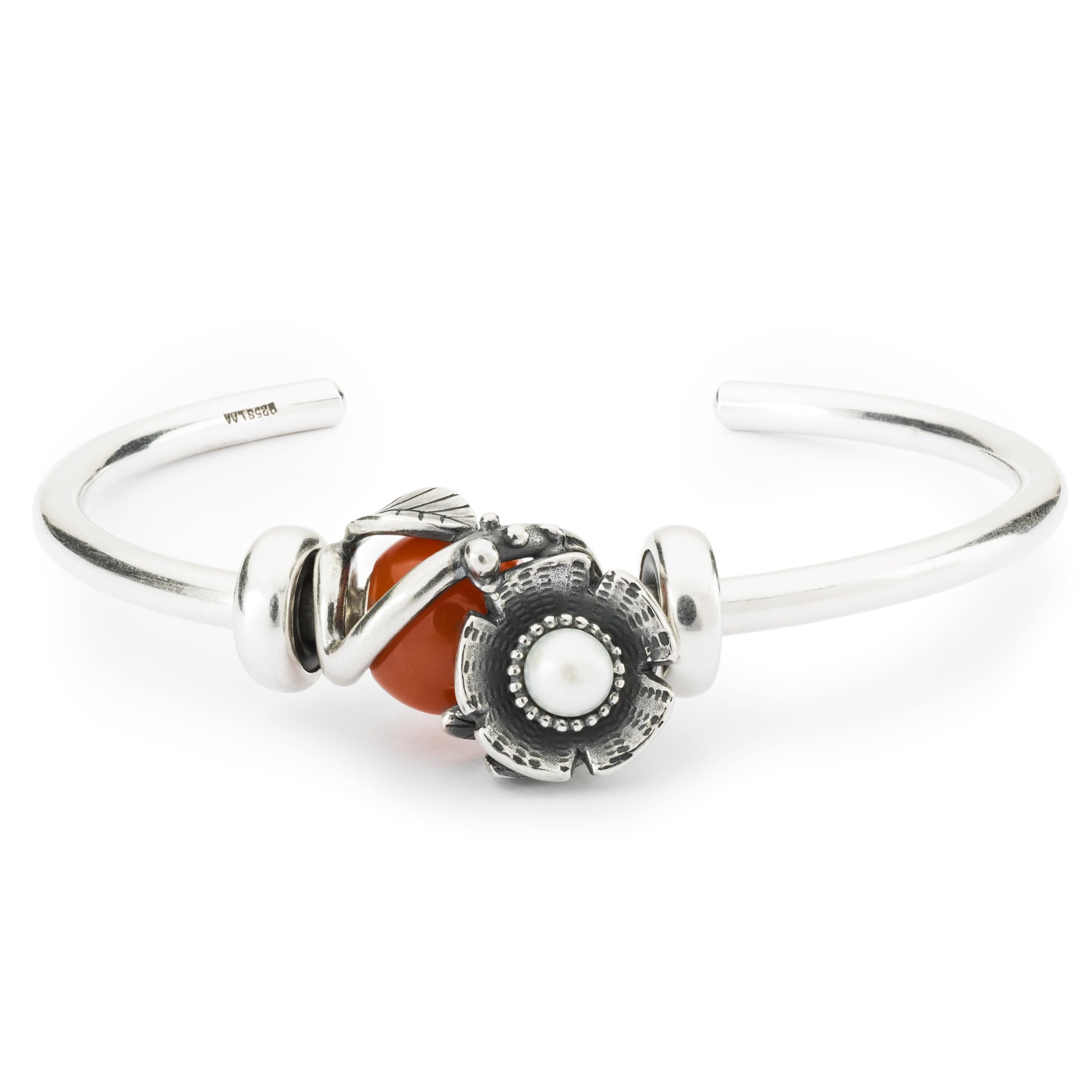 Trollbeads Flechten von Blumen, small, Sterling-Silber, Perle