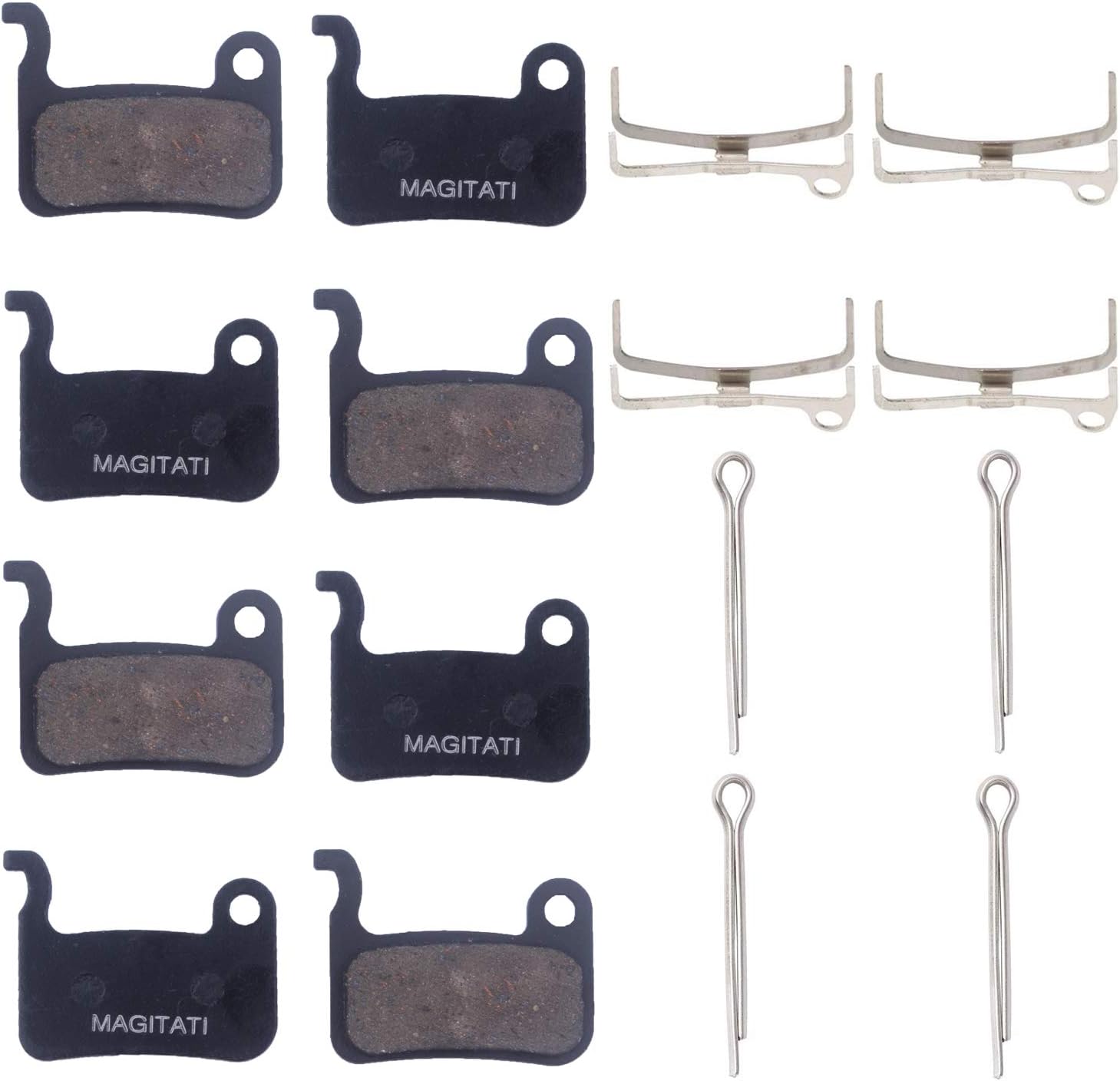 4 Pairs Natural Resin Bike Bicycle Disc Brake Pads for Shimano Deore XT M765 M775 M776 XTR M965 M966 M975 LX M585 T665 SLX M665 M535 M595 M596 Hone M601 S500 S501 Saint M800 M545 R505 T605