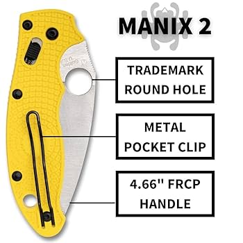 MANICO♥ Spyderco Manix 2 Lightweight Salt MagnaCut Yellow - Blade HQ