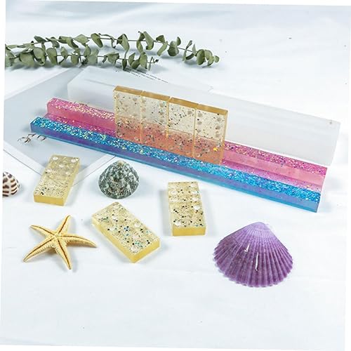 Miniatura 7 de COHEALI Moldes de resina de 2 piezas de cristal epoxi soporte de dominó molde de silicona para gelatinas soporte de cristal molde de mano de