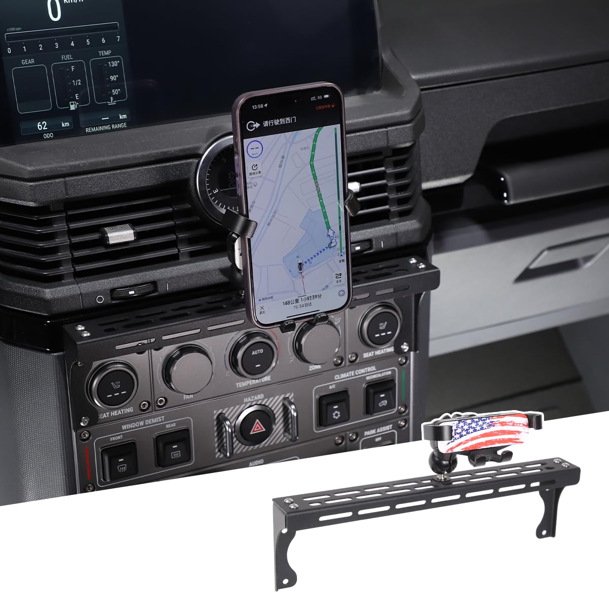 Supporto per telefono da auto compatibile con Grenadier 2020-2024 Supporto per telefono per console centrale per bocchetta dell'aria dell'auto, supporto per telefono cellulare per interni auto