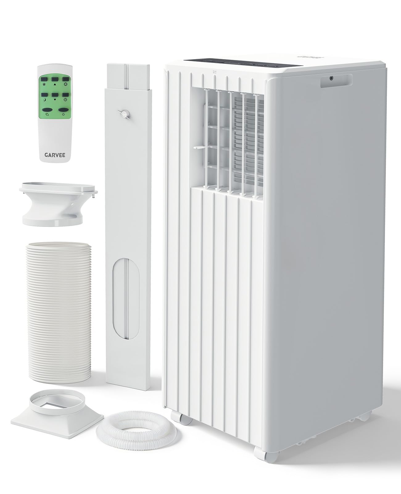 Garvee 8000 BTU Portable Air Conditioner, 3-in-1 Portable AC Cooling, Dehumidifying & Fan for Bedroom, Apartment, Dorm & Rooms Up to 350 Sq. Ft, Sleep Mode, 24-Hr Timer, Remote, Window Kit, White