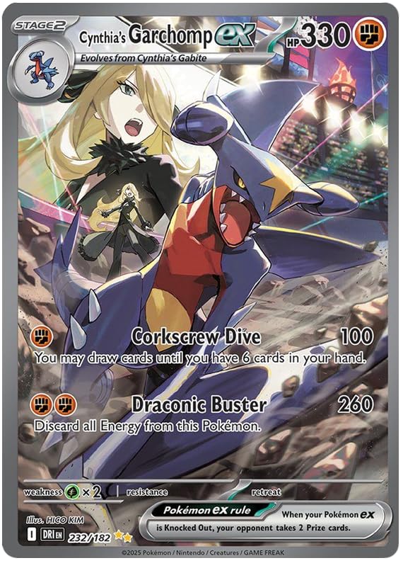 Cynthia's Garchomp ex 232/182 specjalna ilustracja rzadka karta Pokemon | Destined Rivals | Pokemon TCG Scarlet & Violet Series | Titan Authenticated
