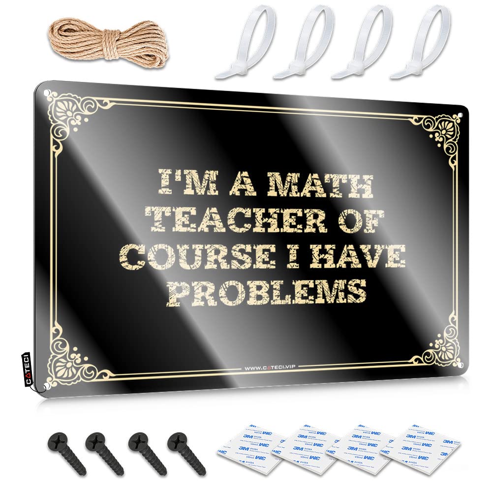 MWFKKADDB Tin Signs For Garage I'M A Math Teacher Of Course I Have Problems Tin Sign Metal Beer Signs Garage Tin Sign(20X30CM)