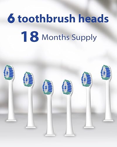 Miniatura 3 de MySmile Cabezales de repuesto para cepillos de dientes eléctricos, 6 paquetes (blanco)