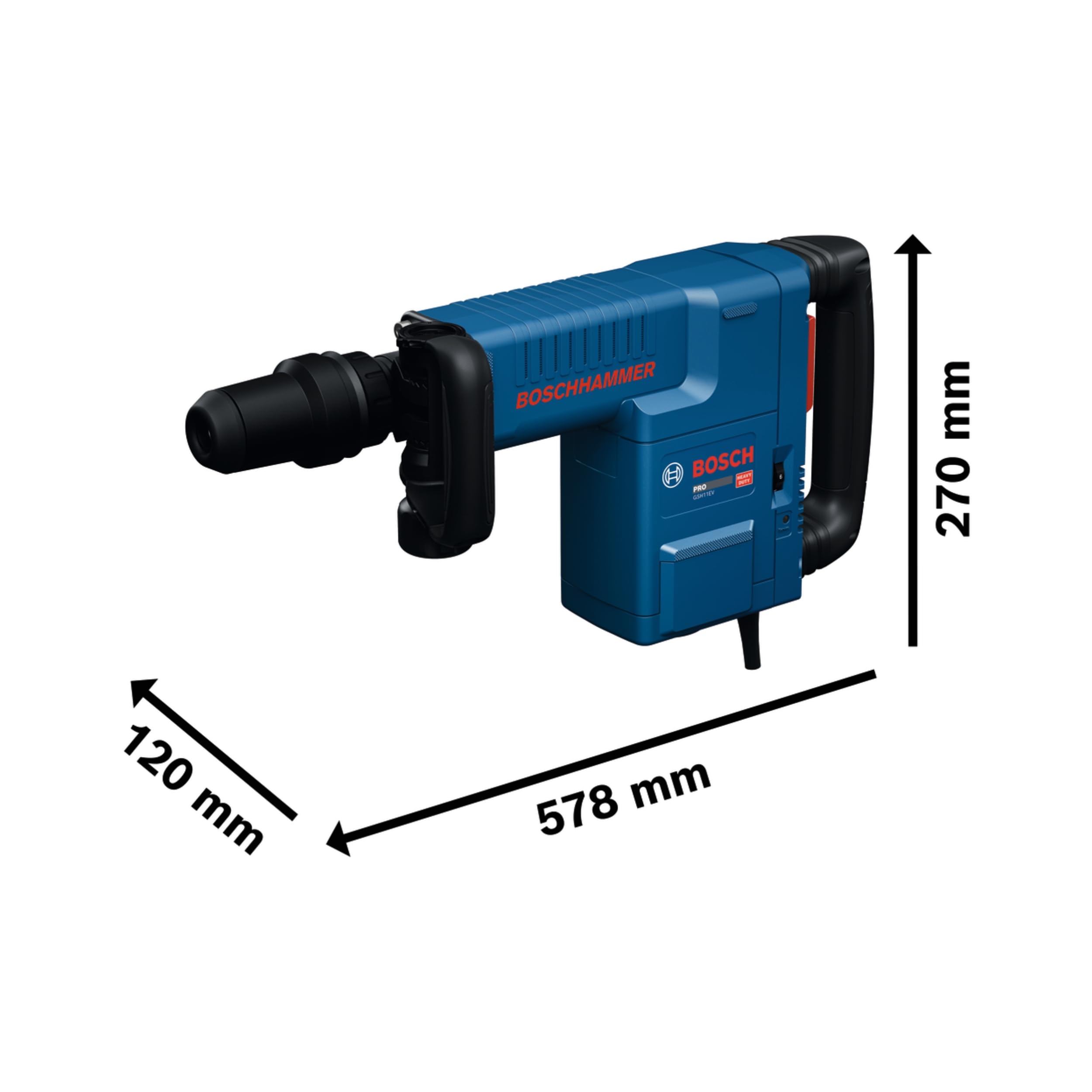 Bosch PRO Sieciowy młot udarowy GSH11EV (dłuto płaskie, walizka)