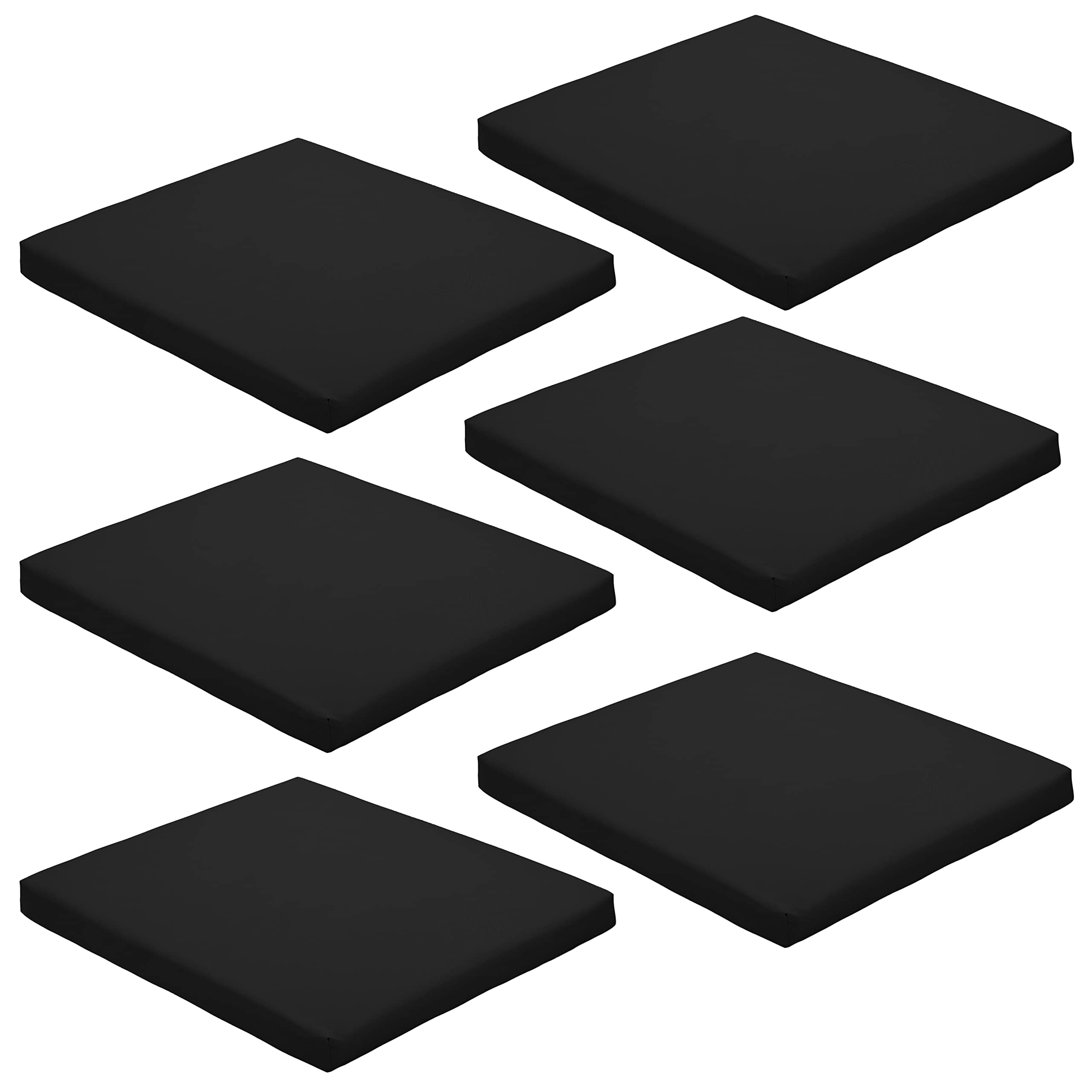 Gardenista Garden Slip Free Chair Seat Pad | Water-Resistant Durable Garden Chair Seat Pads | Thick Cushion with Secure Ties for Indoor & Outdoor Use | Comfy and Lightweight (6, Black, 40x40x5) — image 1