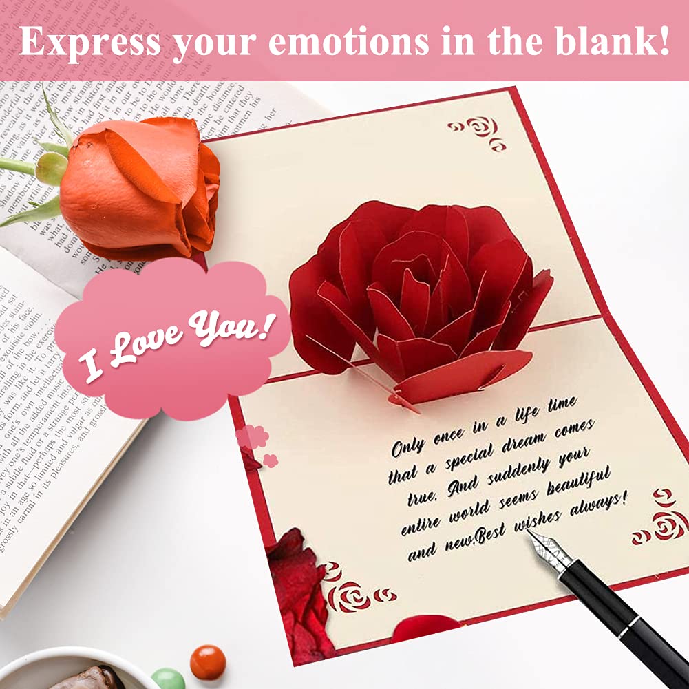 Coralogo Drawer Pop Up Cards With Note - 3D Bookshelf Romantic