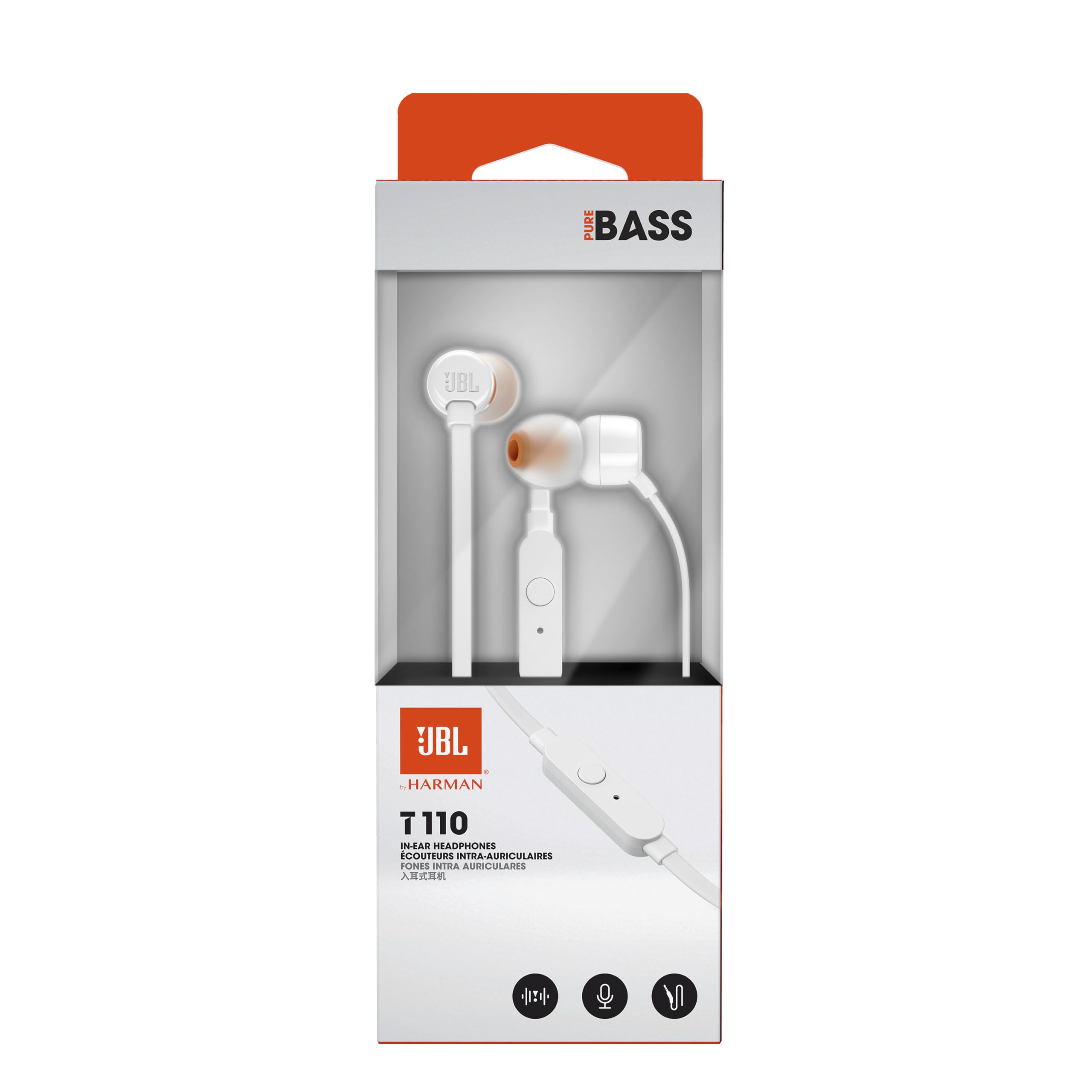 JBL JBLT110WHT Purebass casque – Blanc