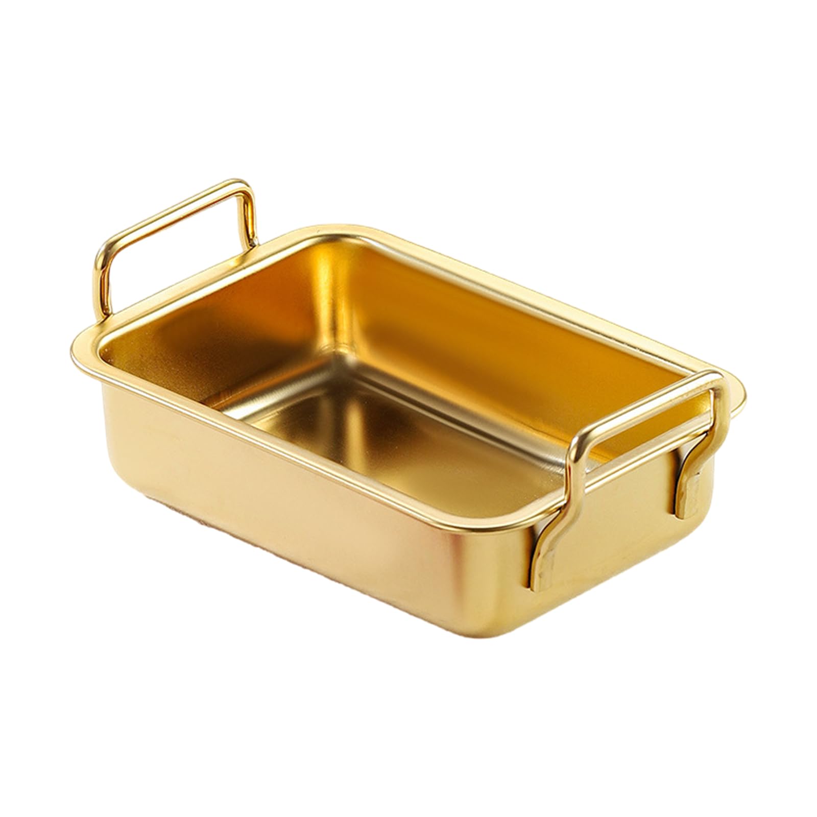 MICFENY Square Plate with Handle Stainless Steel Baking Tray for Cakes Brownies Lasagna Dishwasher Safe Rectangle Cake Tin