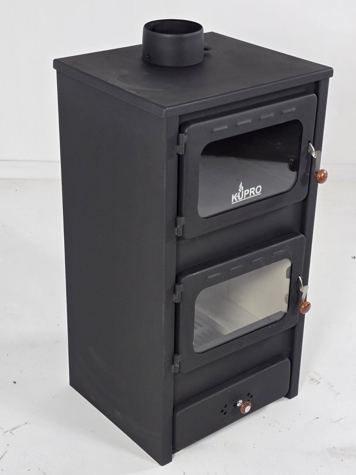 graziosa stufa a legna di lusso, tipo camino, per riscaldamento diretto, con forno, 11 KW