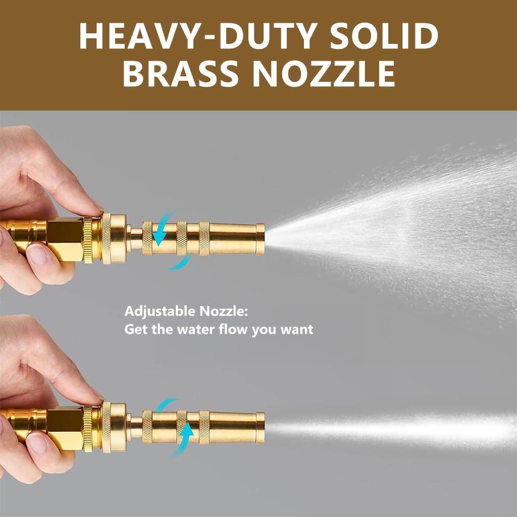 HASTHIP 25ft Stainless Steel Garden Hose with Nozzle -7