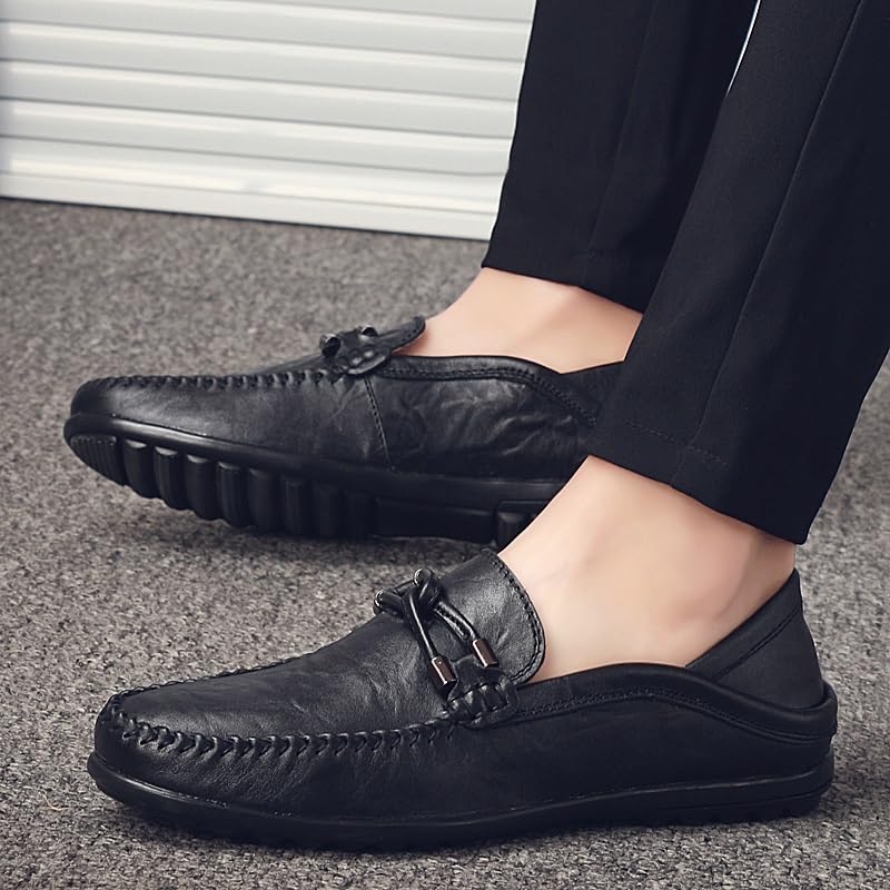 Men's Loafers Shoes Round Toe Vegan Leather Stitching Details Comfortable Lightweight Anti-Slip Classic Slip-ons2