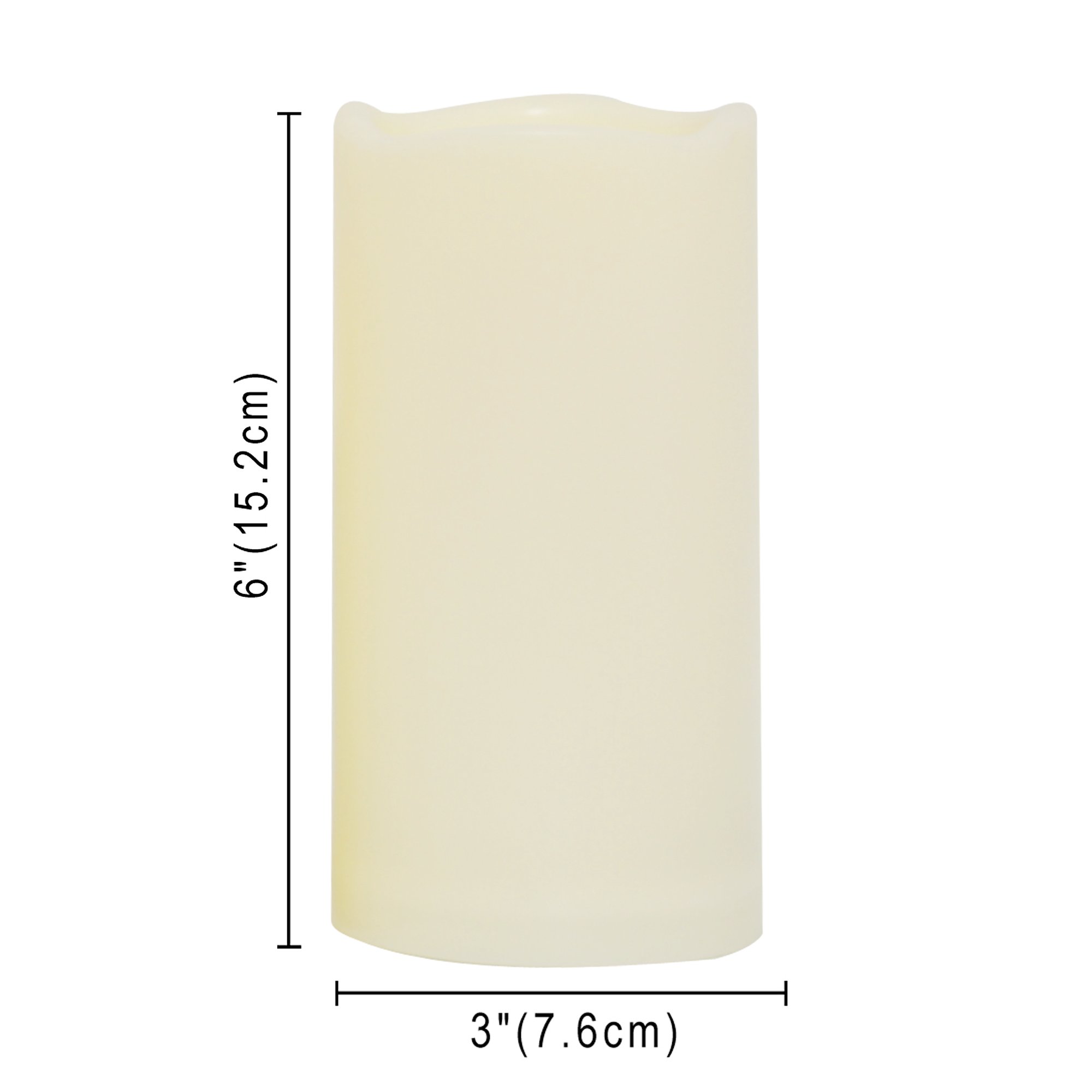 Impermeabile da esterni – Candele senza fiamma LED con telecomando e timer realistico tremolante alimentato elettrico elettronico plastica resina candele di Qidea 3-pack 7,6 x 15,2 cm