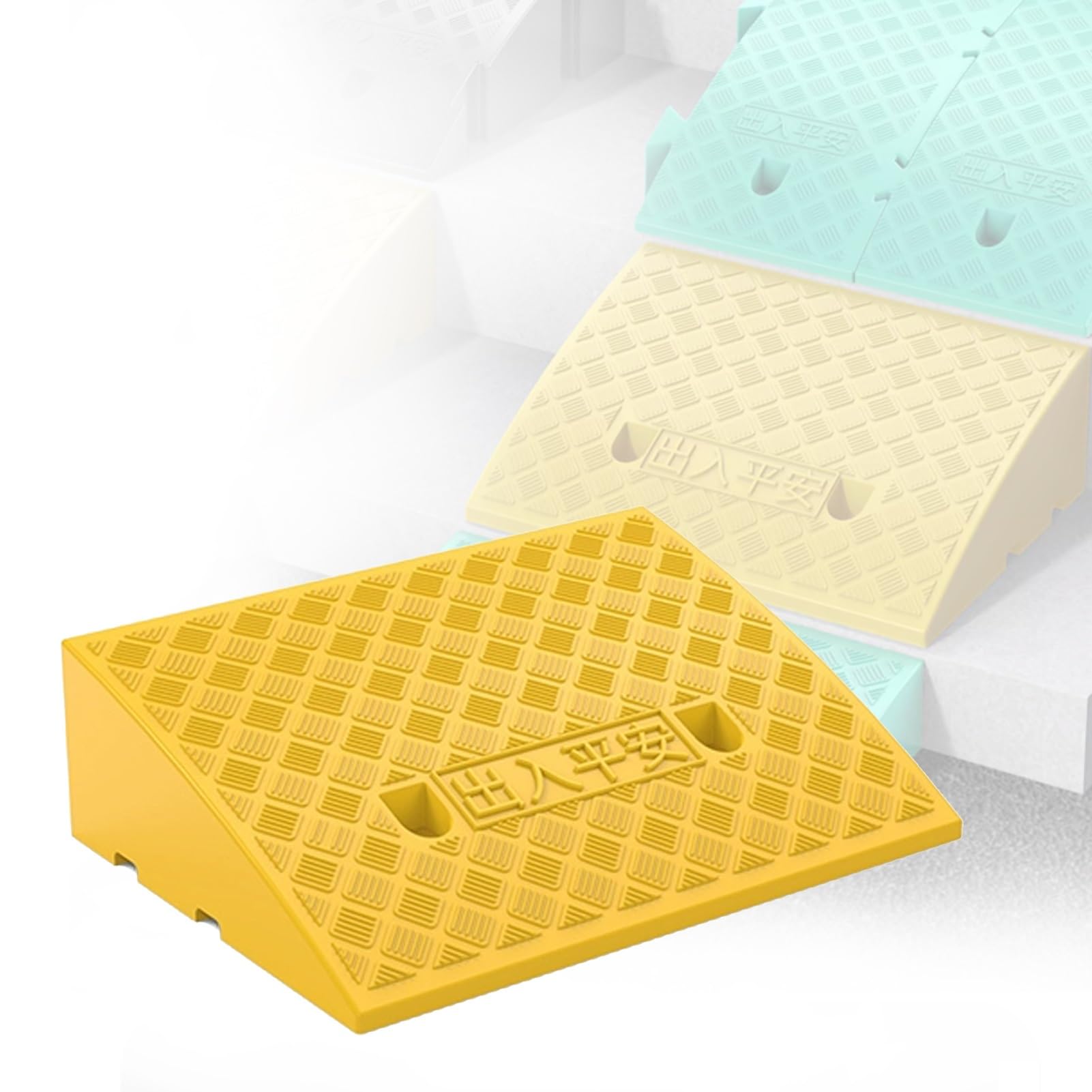 Rampa portátil de plástico para silla de ruedas, rampa de umbral para bicicletas y escaleras, rampa de acceso ligera para coches y puertas, duradera para uso en exteriores e interiores