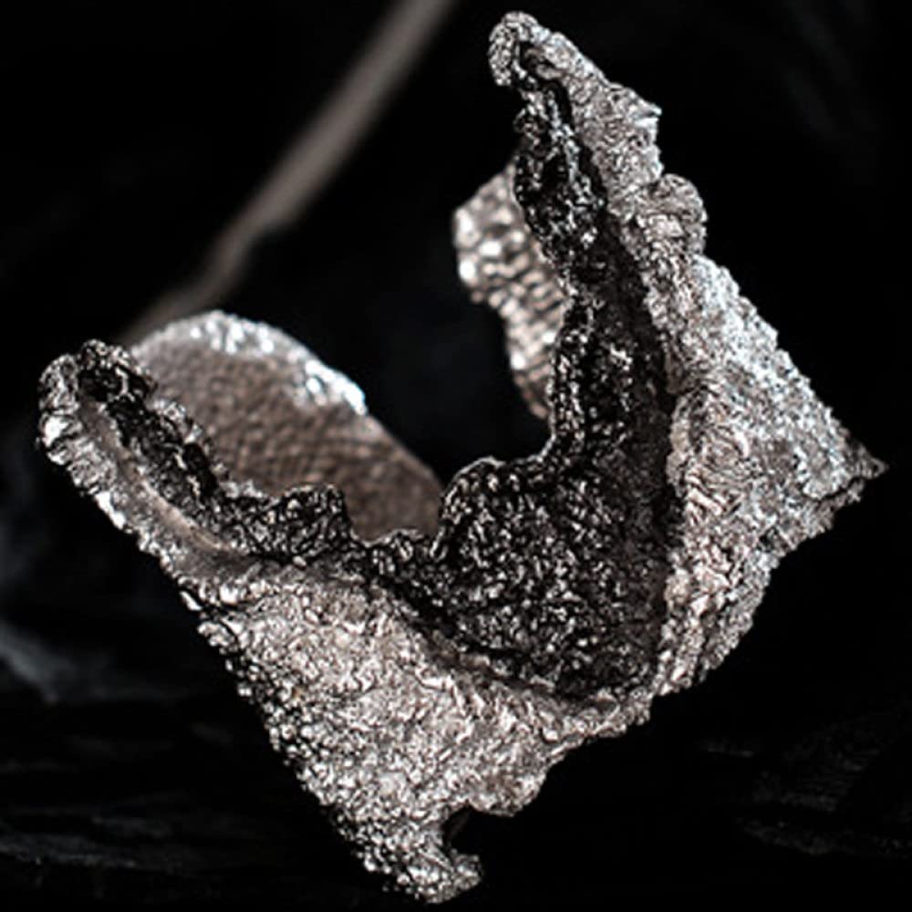 HGJH Anello in Argento Sterling 925,Anelli Regolabili per Donna Bicolore Grosso Argento Sterling 925 Esagerazione Punk Anelli di Eternità FEDI Nuziali Anelli di Promessa per Ragazze Signore
