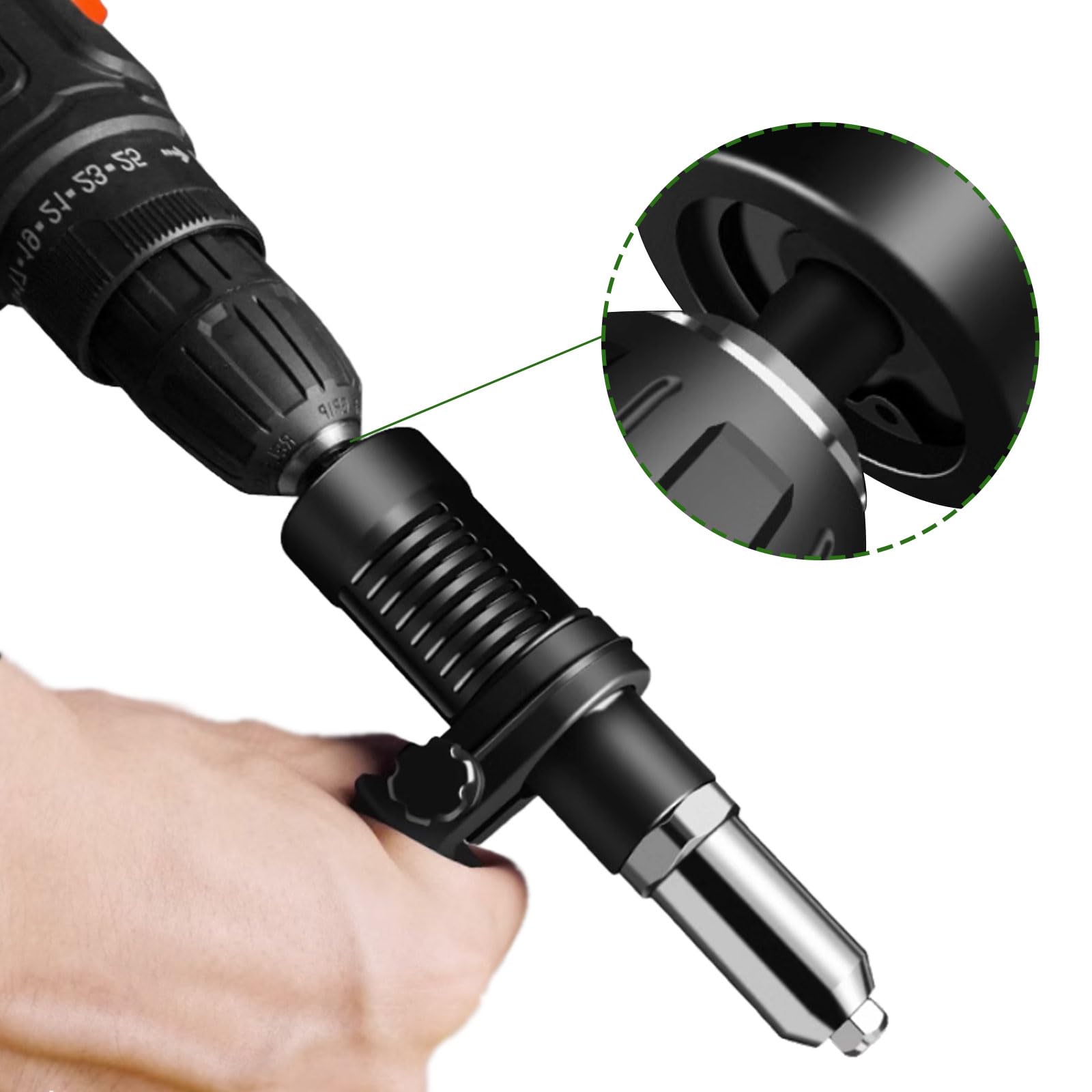 Adaptador de pistola de remaches, adaptador de pistola de remache eléctrica, accesorio de remache para taladro inalámbrico y eléctrico