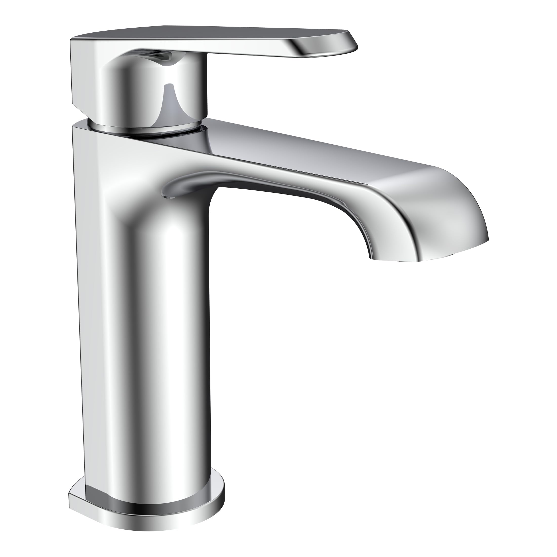 The Home Store Chrome Lunaris Mono Basin Mixer Tap Deck Mounted Modern