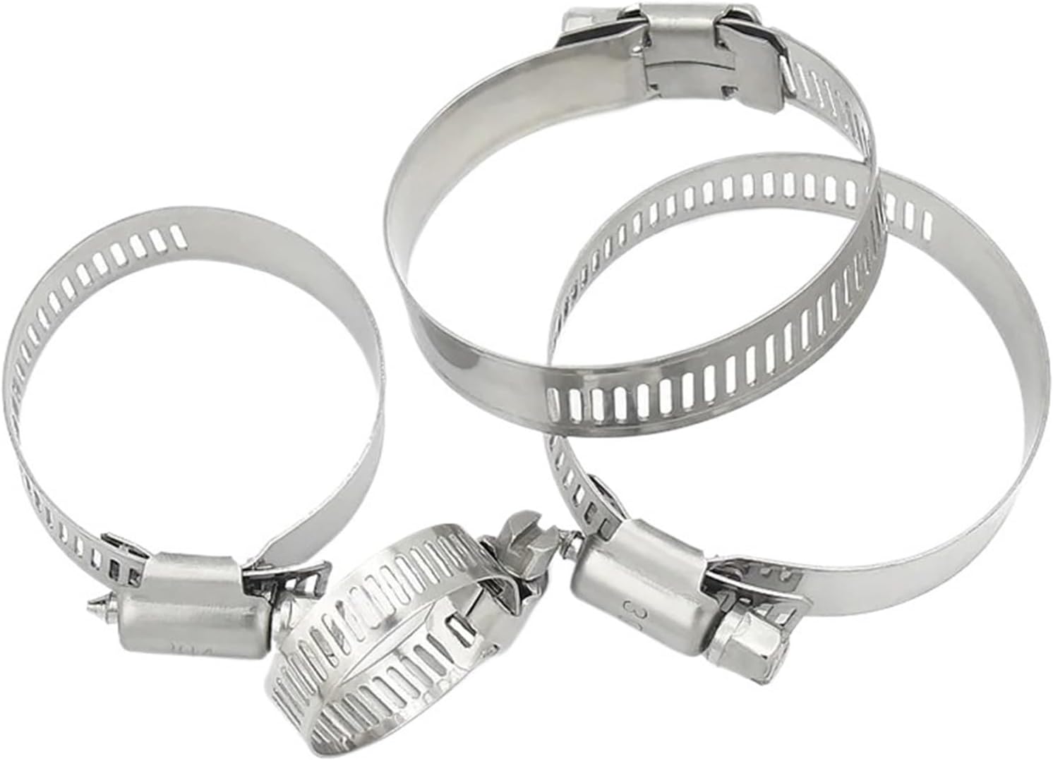 4pcs 304 Stainless Steel Hose Clamps Adjustable 6-12-27-63mm Hose Clip Set for Water Pipe Plumbing Joinery Clamps Welding Tools(Dia.13-19mm)