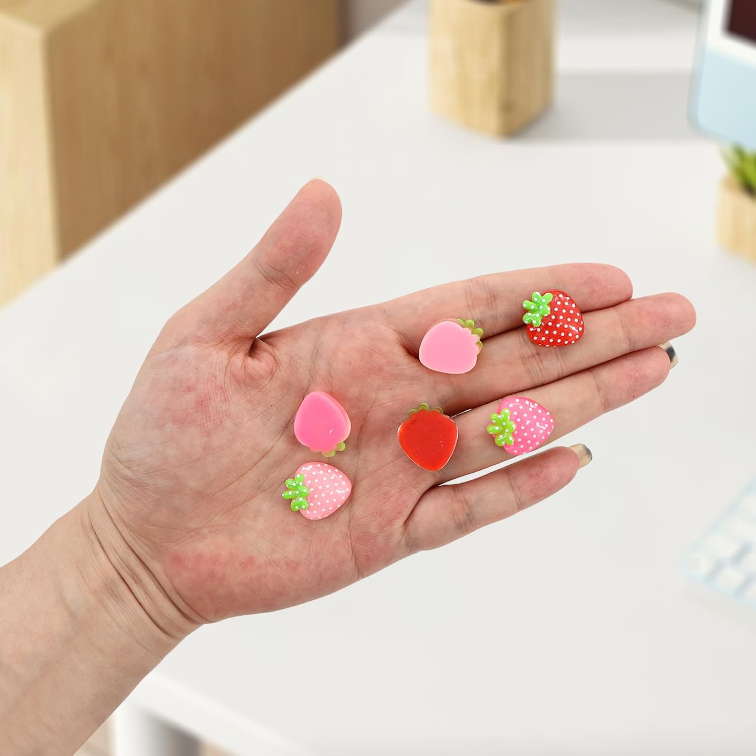 Strawberry Resin Flatback Beads Charms, 90 Pcs DIY Crafts Embellishments for Phone Case Scrapbooking Hair Clip Headband Jewelry Decor - Image 4
