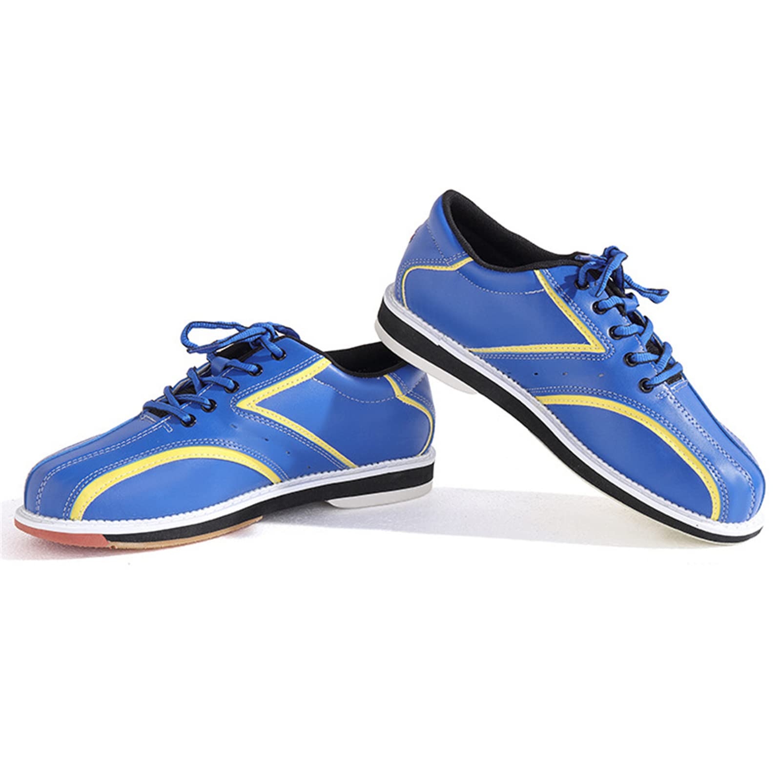 Chaussures De Bowling pour Hommes, Baskets D'entraînement De Bowling Décontractées en Cuir Souple Antidérapantes