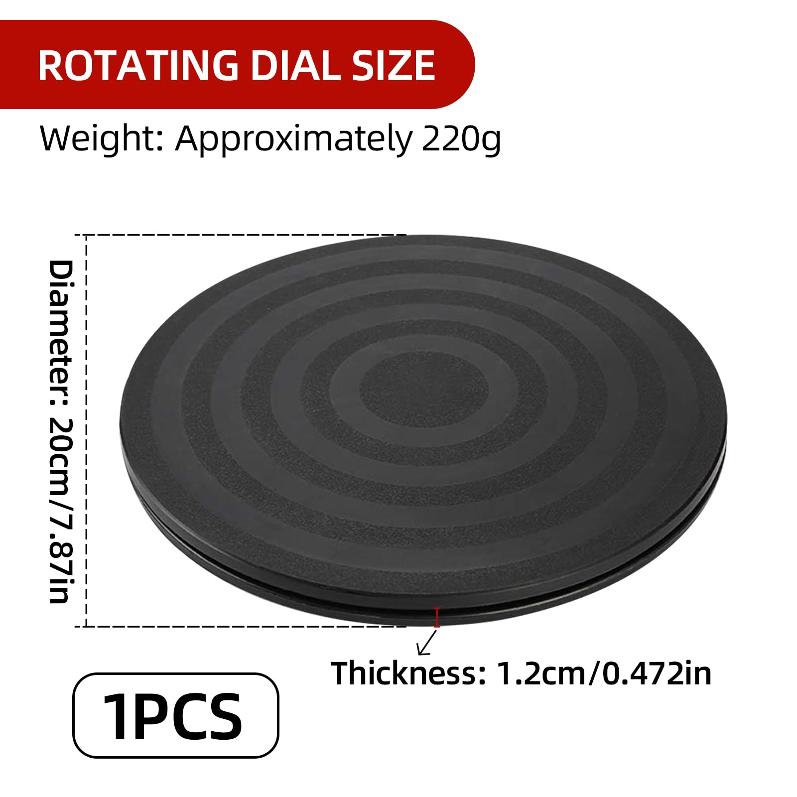 Plateau Tournant,Tourne-Disque Rotatif Rotatif à 360 Degré Plateau Pivotant TV,Degrés avec Roulements à Billes en Acier, Charge15 kg, Idéal pour TV, Artisanat, Présentoirs, 20 cm de Diamètre