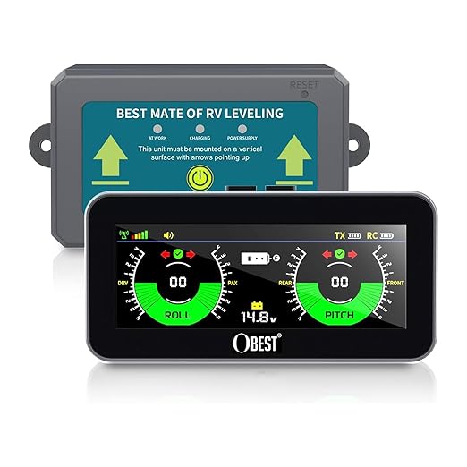 OBEST RV Leveling System, Camper Must Haves Smart Wireless Leveler for Travel Trailer Level Accessories, Easy Setup and APP-Free, No Phone Required