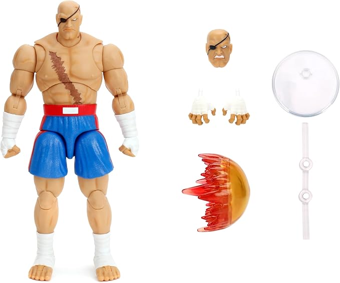 Iconic Street Fighter Characters Come Alive in Movie Posters 7 61zcpTzg44L. AC SX679 Jada Street Fighter II Sagat Deluxe 1:12 Scale Action Figure - Highly Articulated, Tiger Shot Accessory & Stand, 7.6 Tall