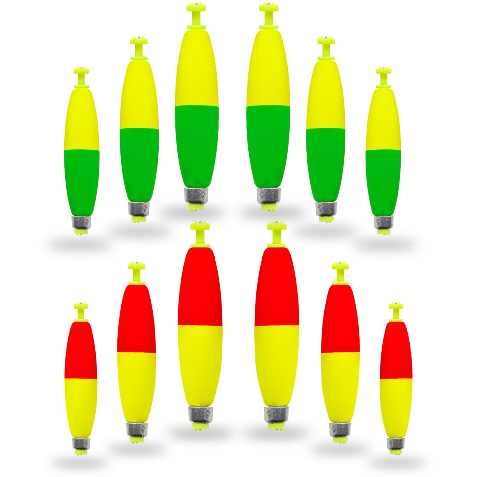 12 Pcs Fishing Bobbers Floats,Snap-on Fishing Bobber Fishing Float Corks Weighted Bobbers for Fishing Crappie Panfish Bluegill Trout